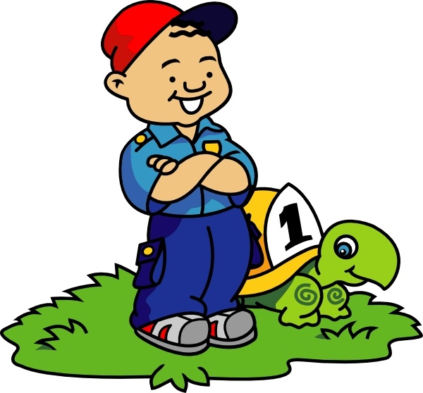 Boy And Turtle clip art