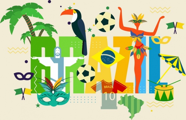 brazil advertising background colorful design elements