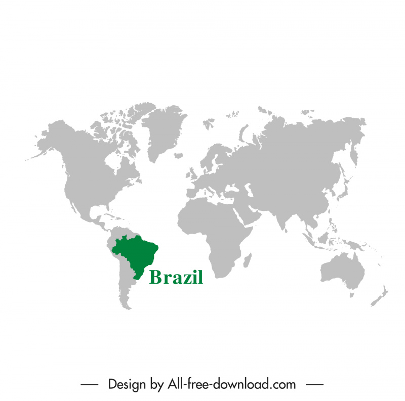 brazil map design elements flat sketch 