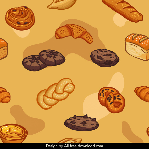 bread cake pattern template classical repeating handdrawn sketch