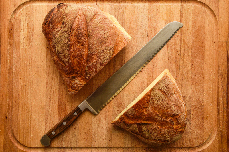 breakfast picture cut bread knife 