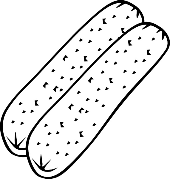 Breakfast Sausage (b And W) clip art