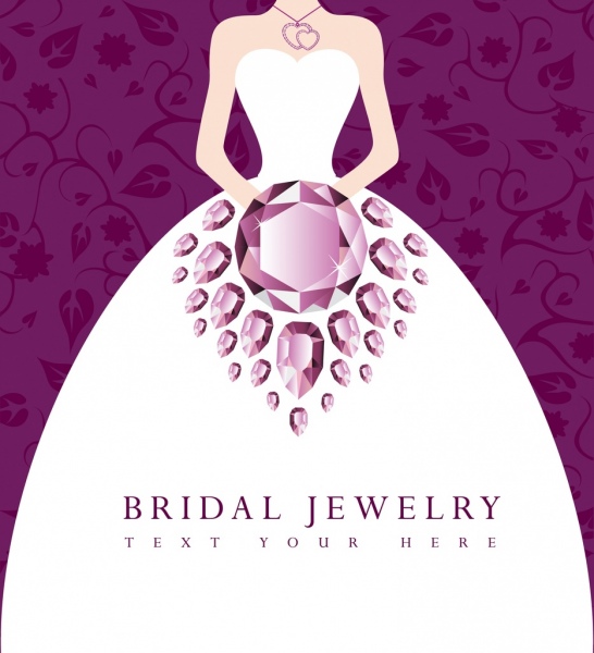 bridal jewelry advertisement violet gemstone ornament bride icon