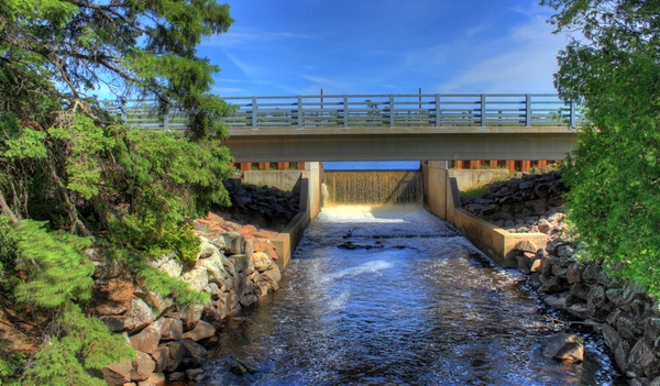 bridge road at pattison state park wisconsin 