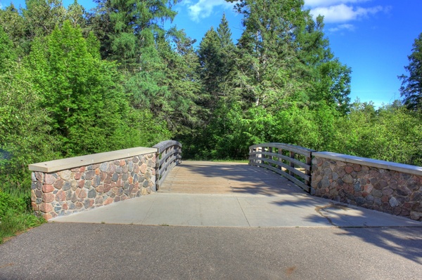 bridge to the source at lake itasca state park minnesota 