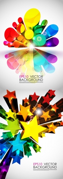 bright 3d graphics vector