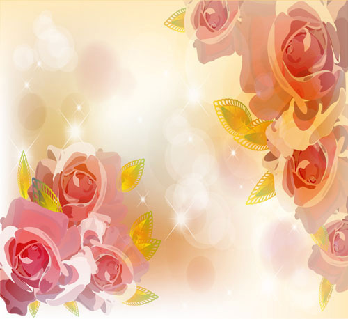 bright background with flower design vector