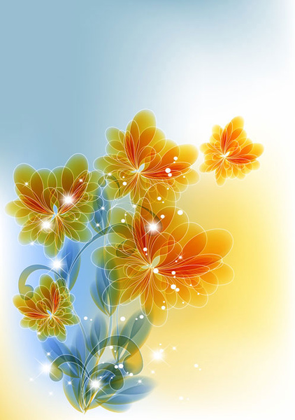 bright background with flower design vector