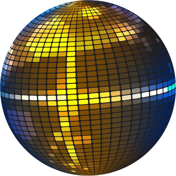 bright disco ball realistic vector illustration
