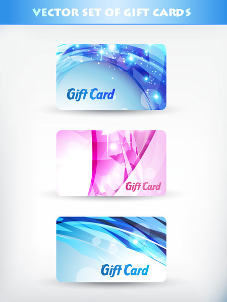 bright gift cards design elements vector graphic 