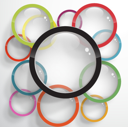 bright glass circle design background vector