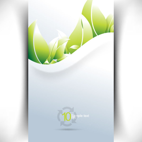 bright green leaves card vector