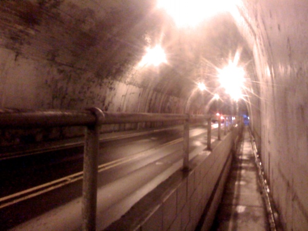 bright lights in tunnel