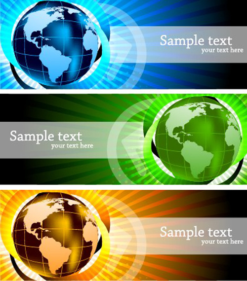 bright stylish banners design vector set 