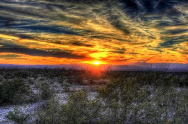 bright sunset colors at big bend national park texas