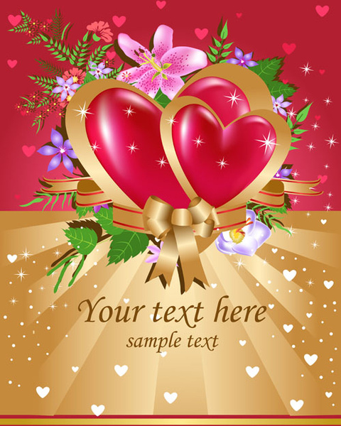 bright valentine day card background vector