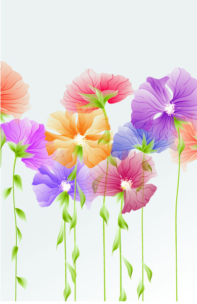 bright with flowers free vector