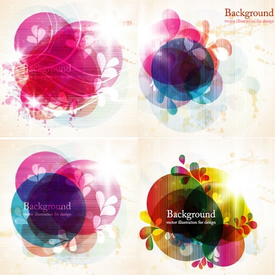 decor background templates colorful blurred floral circles sketch