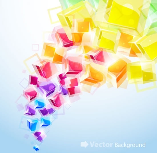 cubic background colorful dynamic 3d blurred decor