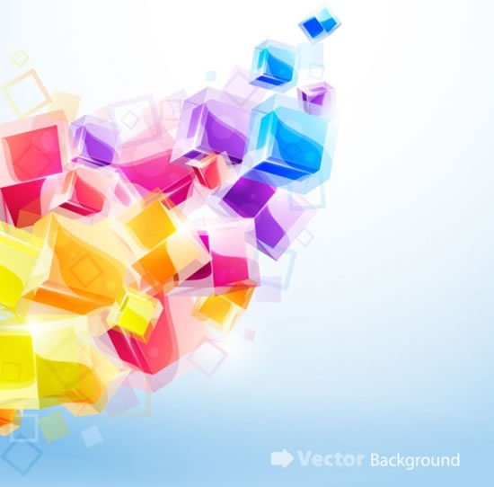 cubic background colorful 3d design floating modern sketch