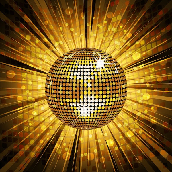 disco ball background twinkling golden dynamic design