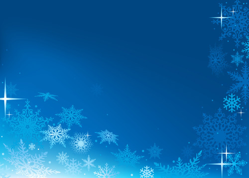 Blue snowflake winter wonderland background free vector 