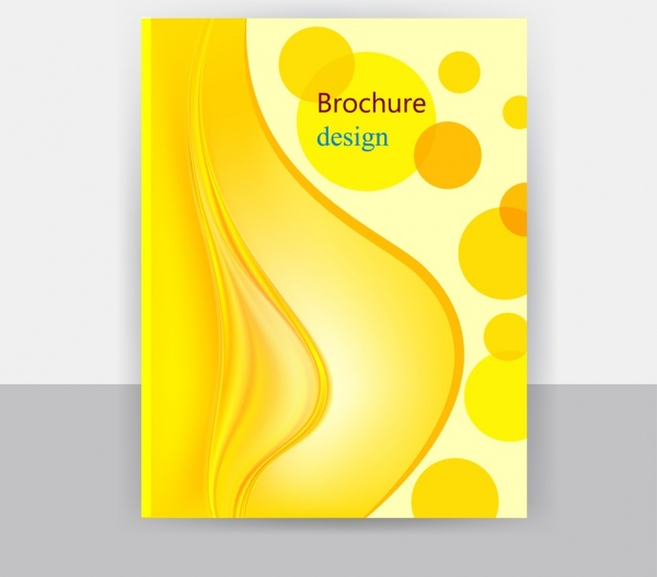 brochure cover template yellow design circles curved lines