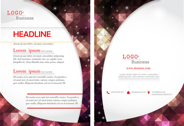 brochure design on diamond and white background