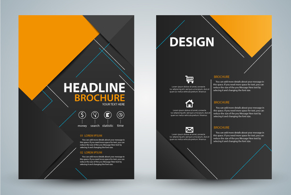 Brochure Design With Modern Black Background Free Vector In Adobe Illustrator Ai Ai Format Encapsulated Postscript Eps Eps Format Format For Free Download 999 79kb