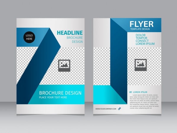 Brochure flyer 3d blue checkered background Free vector in ...