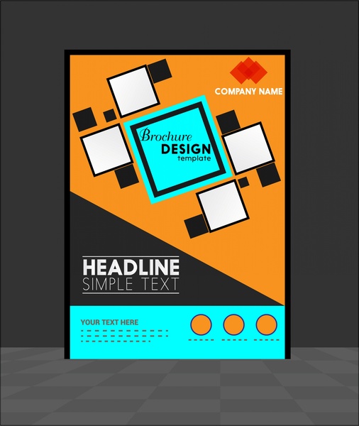 brochure template design geometric style 