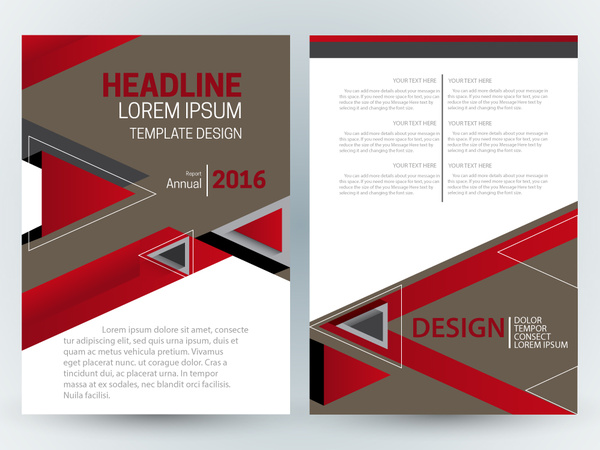 brochure template design with modern style with triangles