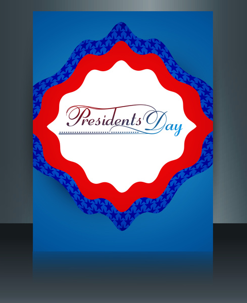 brochure template for united states of america in president day colorful reflection background