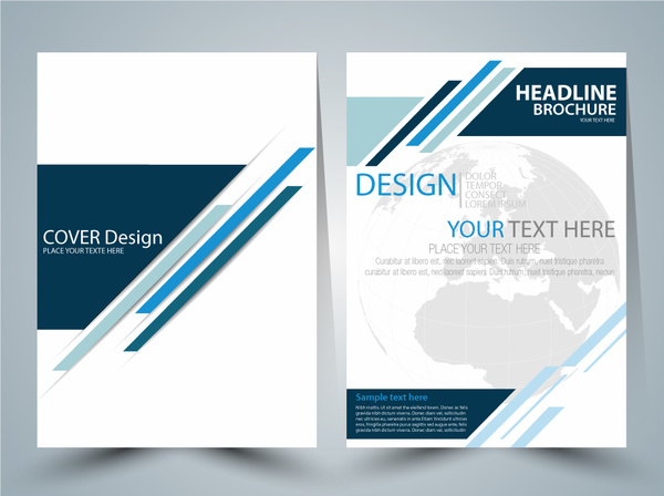 brochure vector design with globe vignette 