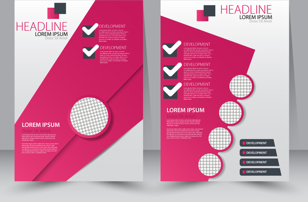 brochure vector illustration with modern circles checklist style