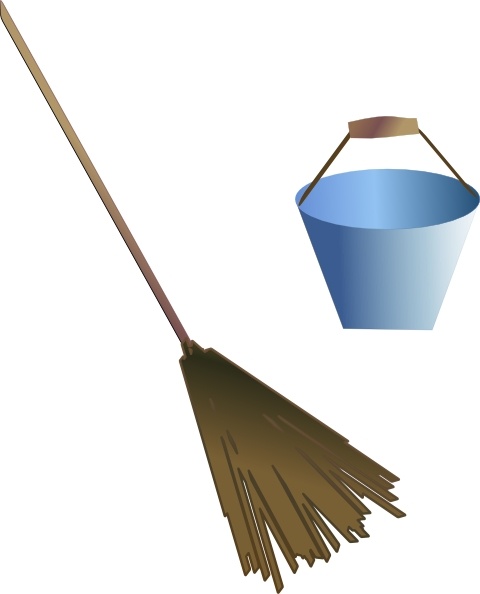 Broom Bucket clip art