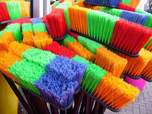 brooms sweeping household