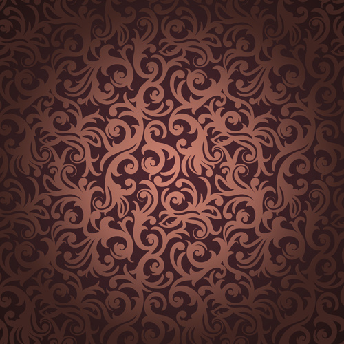 brown floral seamless pattern vector