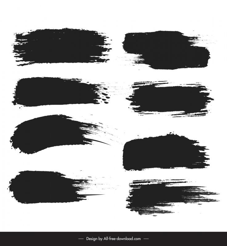 brush design elements black white abstraction 