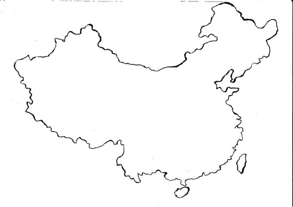 brush line hook map of china wireframe definition picture