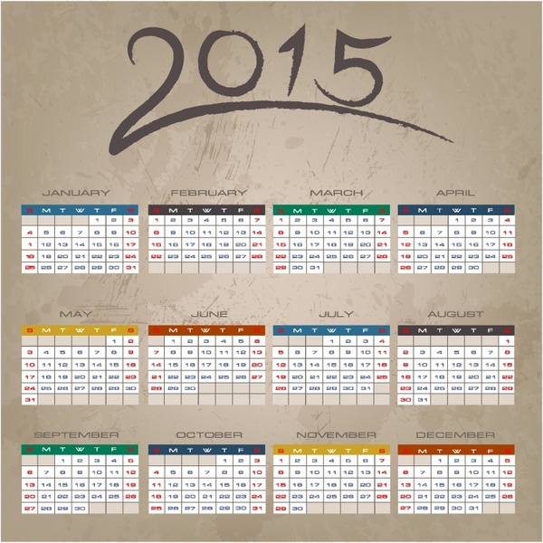 Brush Stroke 2015 Calendar