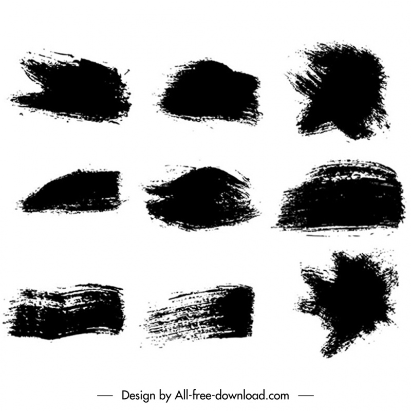 brush strokes design elements dynamic grunge sketch 