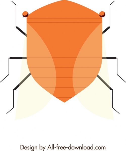 bug icon closeup symmetrical flat design