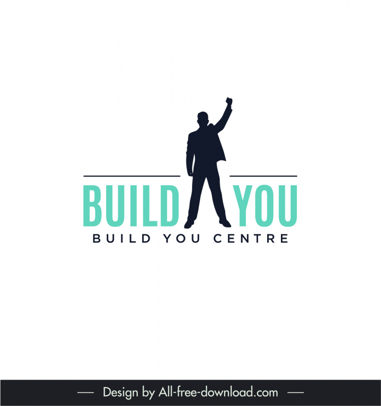 build you logotype active silhouette man sketch