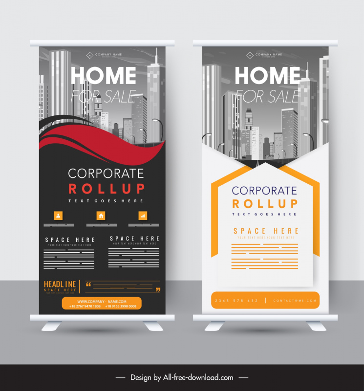 building construction banner template roll up design 