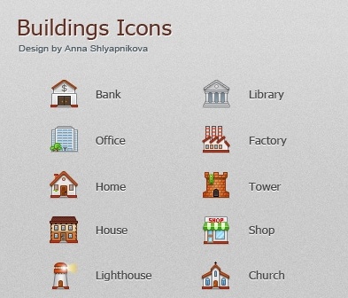 Buildings Icons icons pack