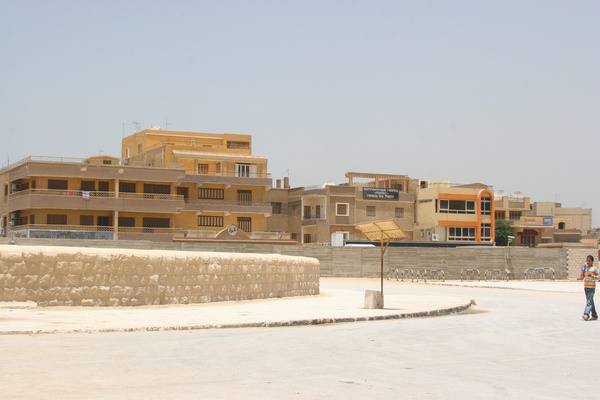 buildings in giza near the sphinx entrance 
