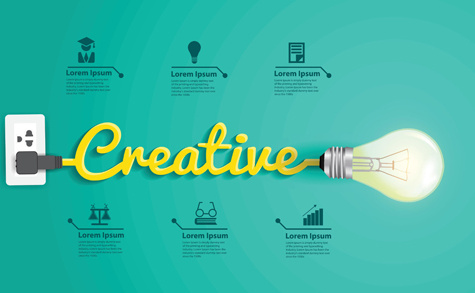 bulb infographic creative template vector