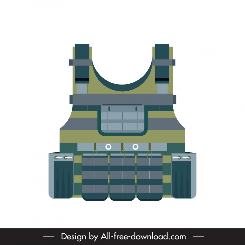 bulletproof vest war icon flat symmetric geometric decor