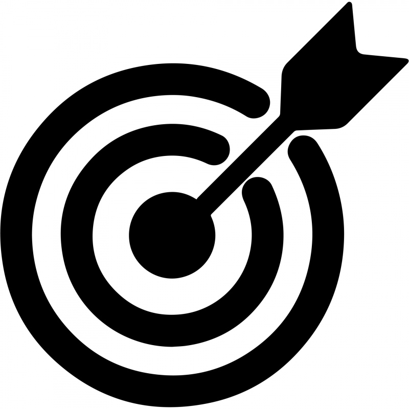 bullseye sign icon flat contrast silhouette target arrow sketch